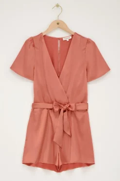 Oranje Playsuit Satijnen Look