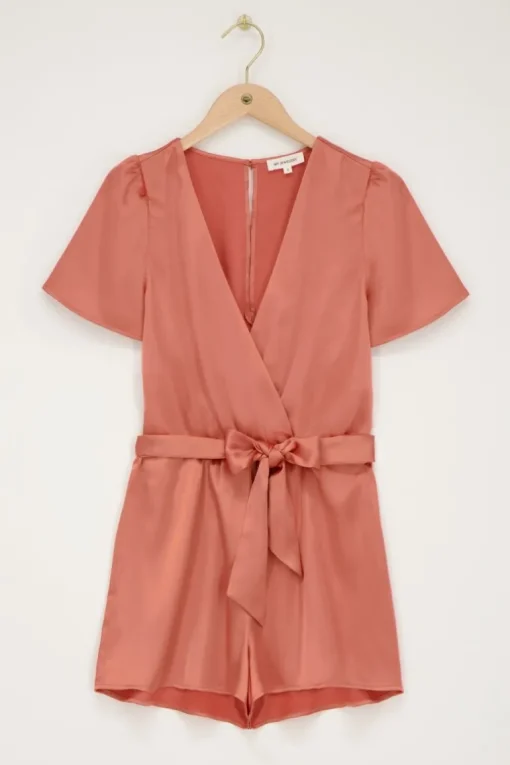 Oranje Playsuit Satijnen Look