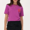 Paars T-shirt Met Oranje "Mon Amour Paris'"