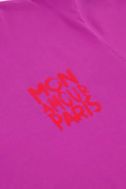 Paars T-shirt Met Oranje 