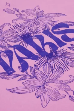 Paars T-shirt Paris Met Bloemen