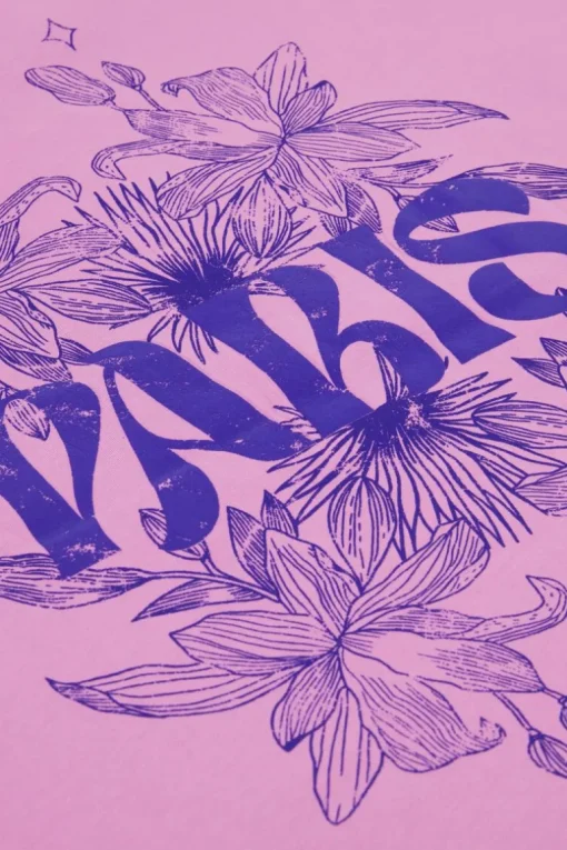 Paars T-shirt Paris Met Bloemen