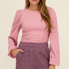 Paarse Boucle Short Met Lurex