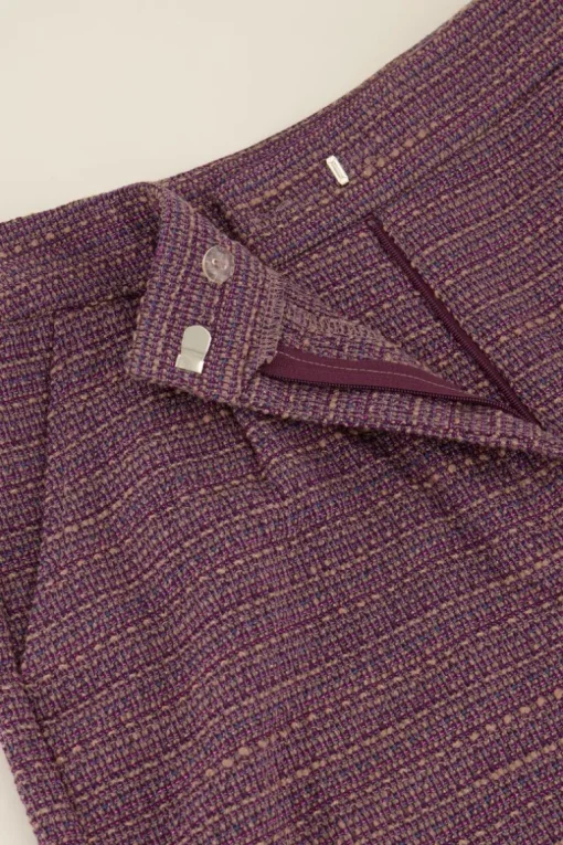 Paarse Boucle Short Met Lurex