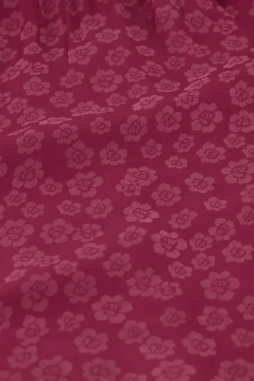 Paarse Jacquard Jurk Met Lange Mouwen