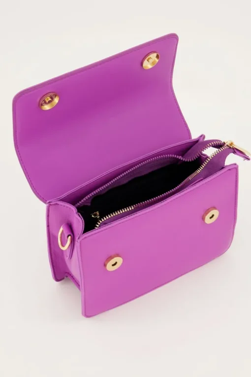 Paarse Leather Look Crossbody Tas