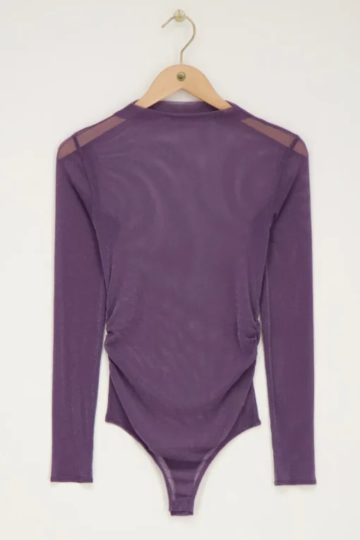 Paarse Mesh Body Met Lurex