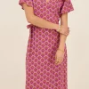 Paarse Midi Jurk Met Paisley Print