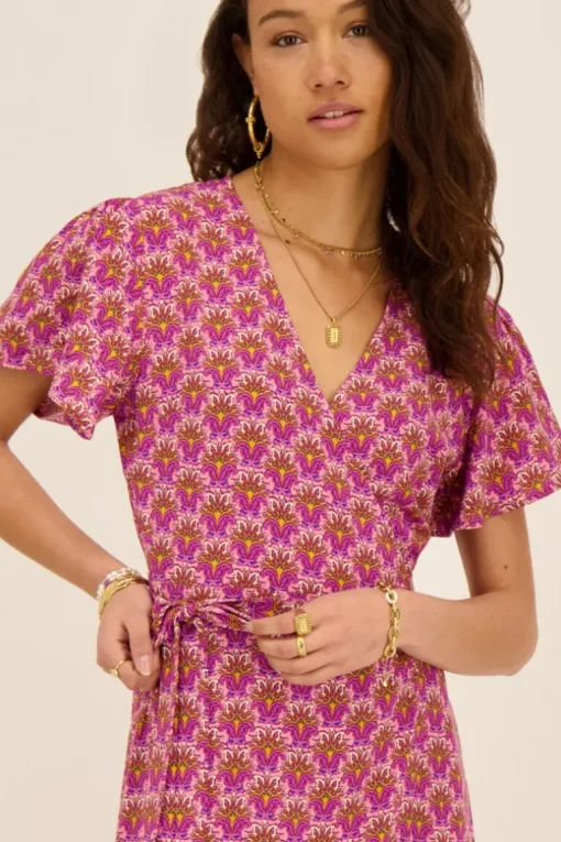 Paarse Midi Jurk Met Paisley Print