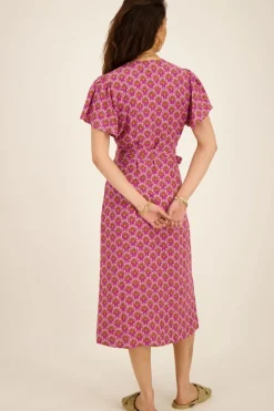 Paarse Midi Jurk Met Paisley Print