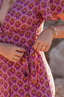 Paarse Midi Jurk Met Paisley Print