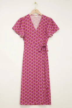 Paarse Midi Jurk Met Paisley Print
