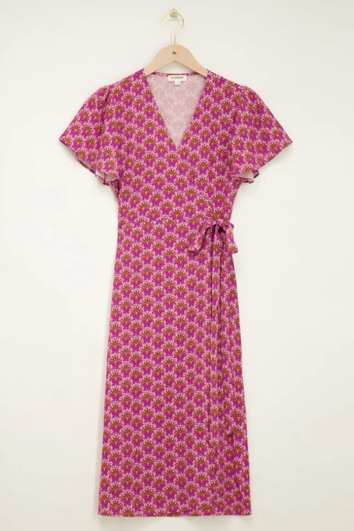 Paarse Midi Jurk Met Paisley Print