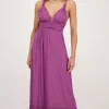 Paarse Multiway Maxi Jurk Met Lurex