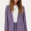 Paarse Oversized Blazer Met Zakken & Knopen