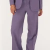 Paarse Pantalon Met Blinde Knoop