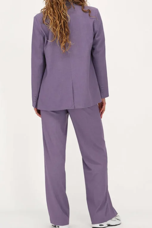 Paarse Pantalon Met Blinde Knoop