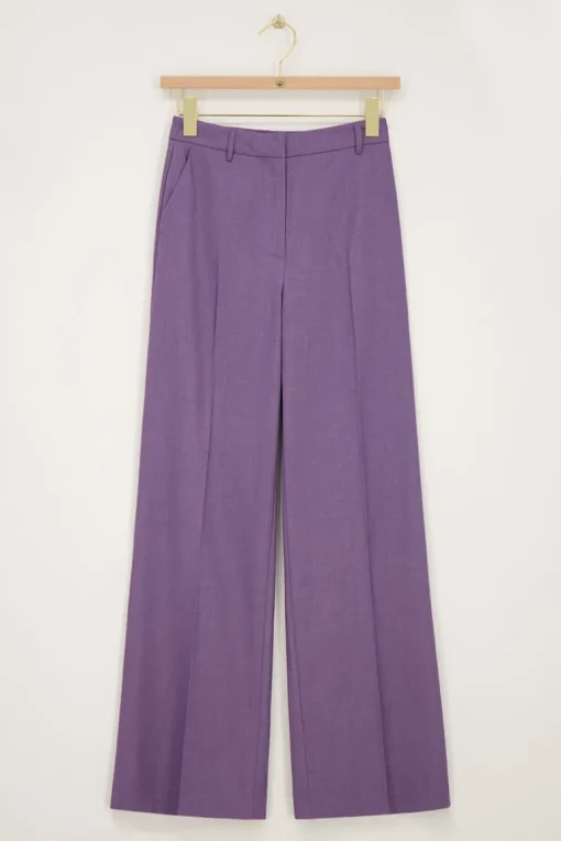 Paarse Pantalon Met Blinde Knoop