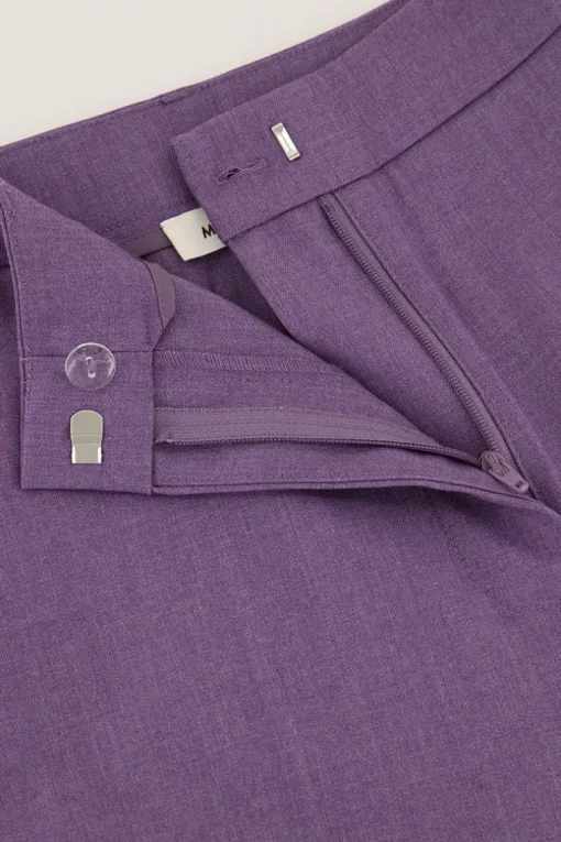 Paarse Pantalon Met Blinde Knoop
