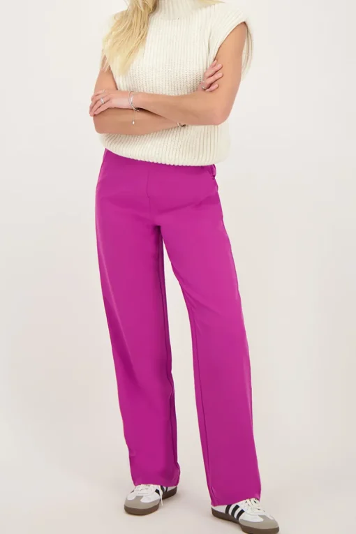 Paarse Pantalon Met Elastiek
