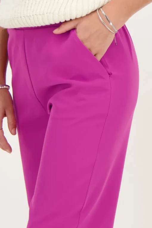Paarse Pantalon Met Elastiek