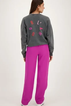 Paarse Pantalon Met Elastiek