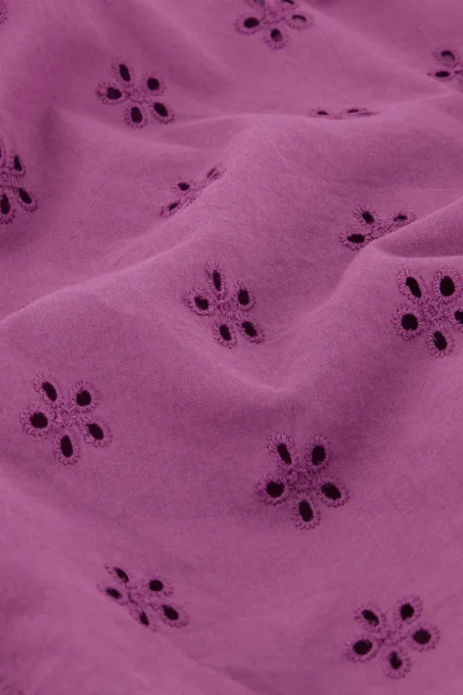 Paarse Skort Met Bloemen Embroidery