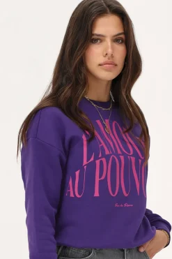 Paarse Sweater "L'amour Au Pouvoir"