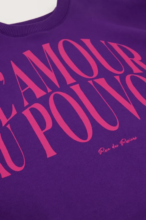 Paarse Sweater "L'amour Au Pouvoir"
