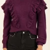 Paarse Trui Met Ruffles