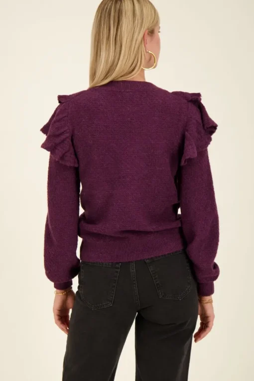 Paarse Trui Met Ruffles