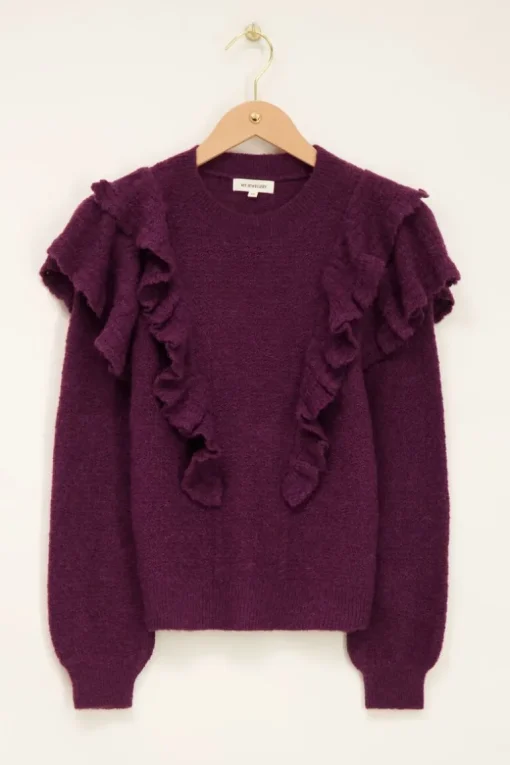 Paarse Trui Met Ruffles