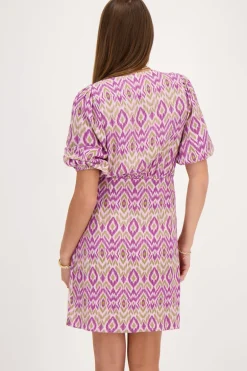 Paarse Wikkeljurk Met Aztec Print