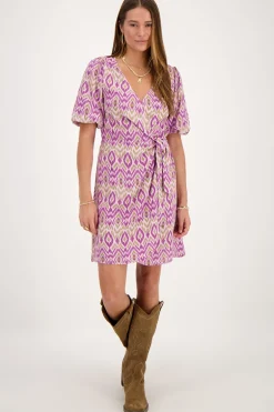 Paarse Wikkeljurk Met Aztec Print