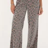 Panterprint Crinkle Broek Met Elastieken Band