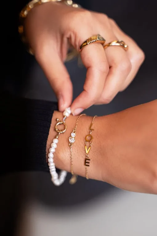 Parel Kralen Armband Met Slotje