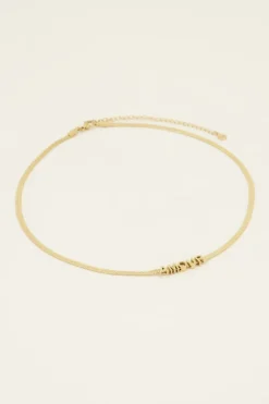 Platte Schakelketting Met Amour Tekst
