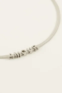 Platte Schakelketting Met Amour Tekst