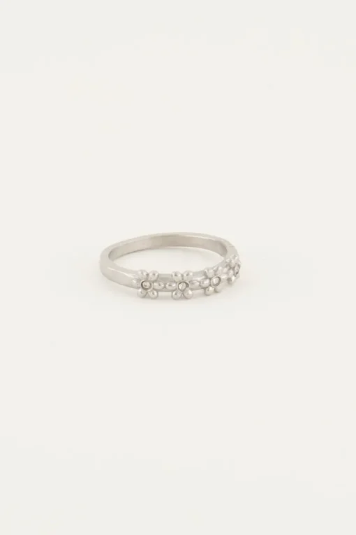 Ring Met Bloemen & Steentjes