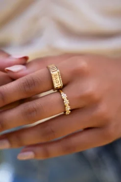 Ring Met Bloemen & Steentjes