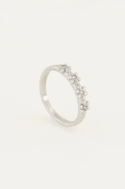 Ring Met Bloemen & Steentjes