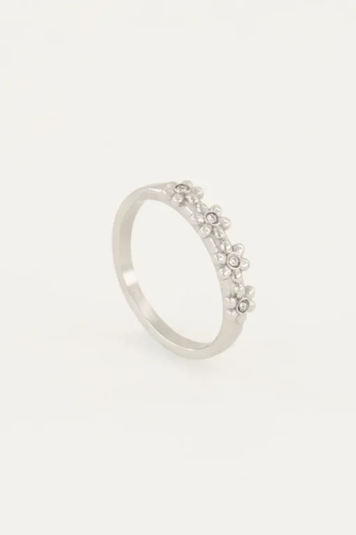 Ring Met Bloemen & Steentjes