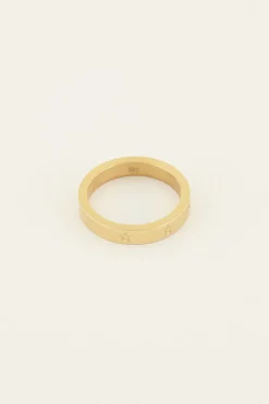 Ring Met Gegraveerde Sterretjes