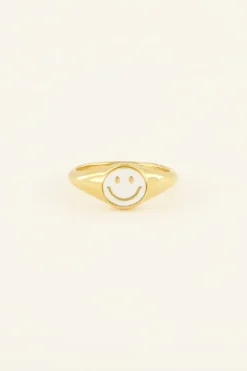 Ring Met Parelmoer Smiley