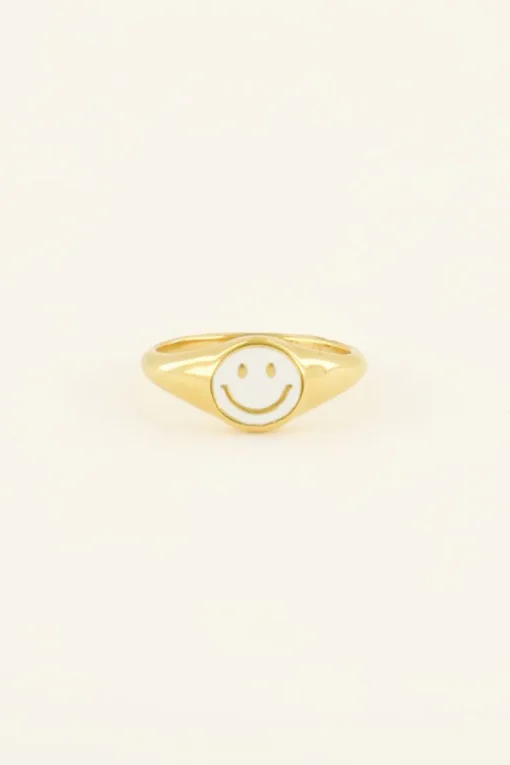Ring Met Parelmoer Smiley