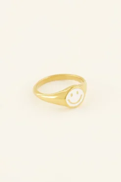 Ring Met Parelmoer Smiley