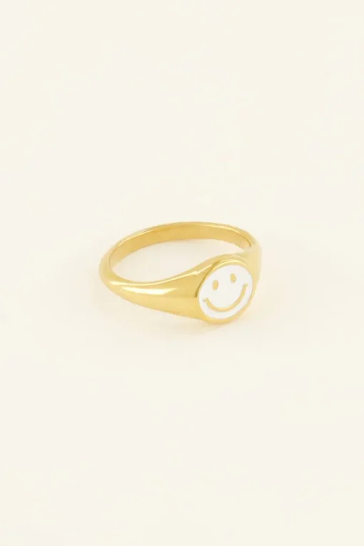 Ring Met Parelmoer Smiley