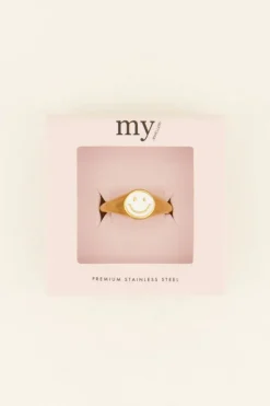 Ring Met Parelmoer Smiley