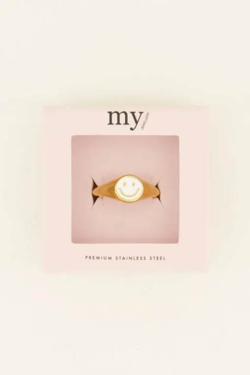 Ring Met Parelmoer Smiley