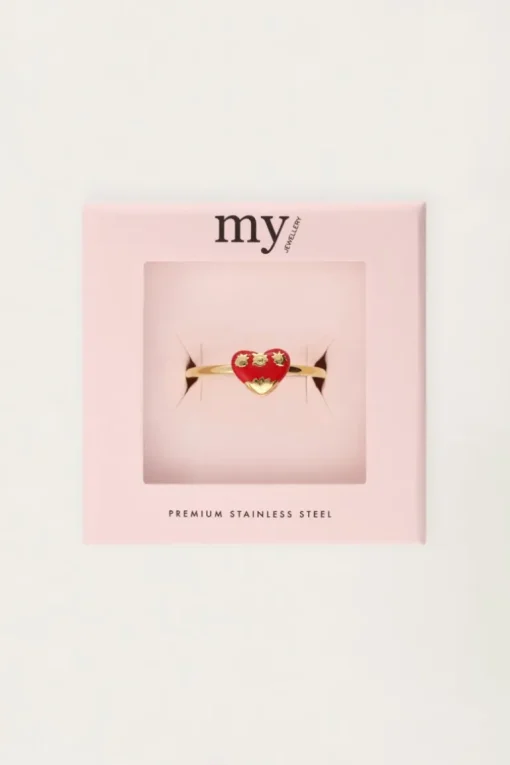 Ring Met Rood Vintage Hart